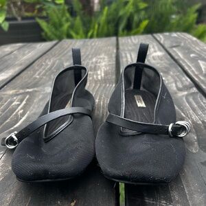 rag & bone Black Mary Jane Mesh Ballet Flats